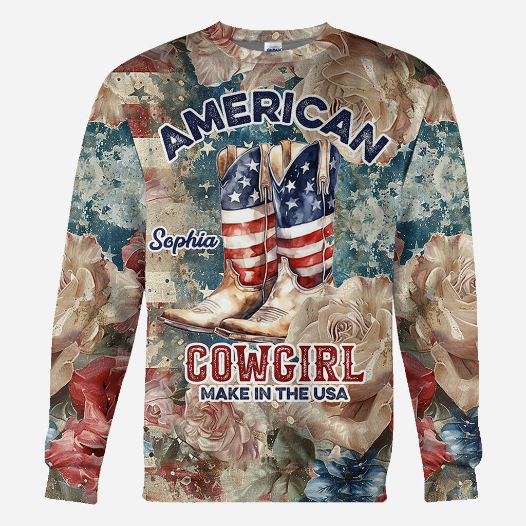 American Cowgirl - Personalized Country Girl All Over Shirt