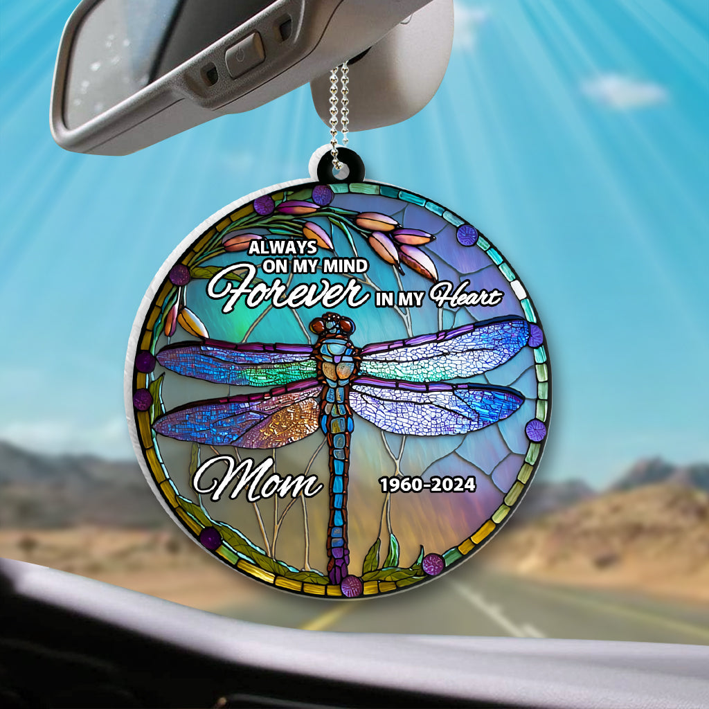 Immer in meinen Gedanken, für immer in meinem Herzen – Personalisierter, transparenter Autoanhänger zur Erinnerung