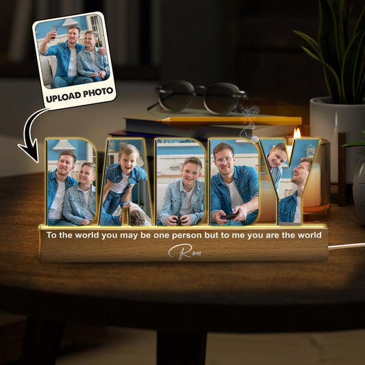 Papa-Fotocollage – Personalisierte LED-Nachtleuchte für Väter