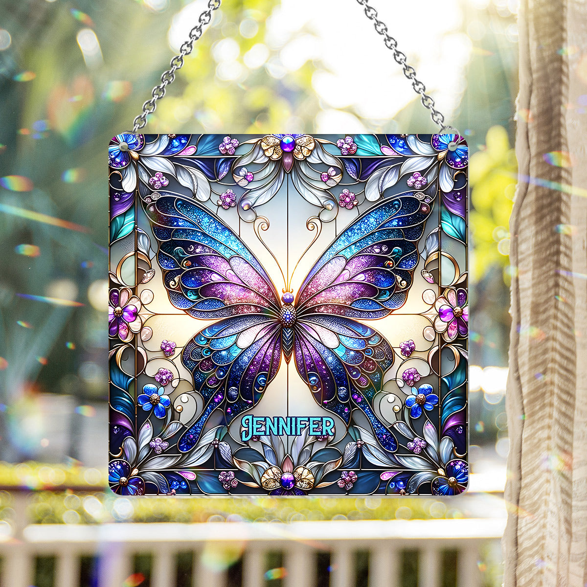 Love Butterflies - Personalized Butterfly Window Hanging Suncatcher Ornament