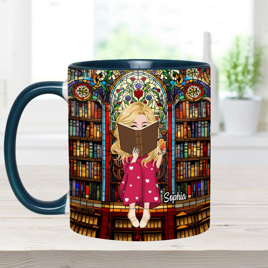 Einfach ein Mädchen, das Bücher liebt – personalisierte Tasse mit Buchmotiv