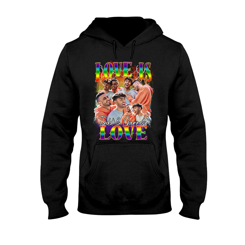 Love Is Love Bootleg Rainbow – Personalisiertes LGBT-Unterstützungs-T-Shirt und Hoodie