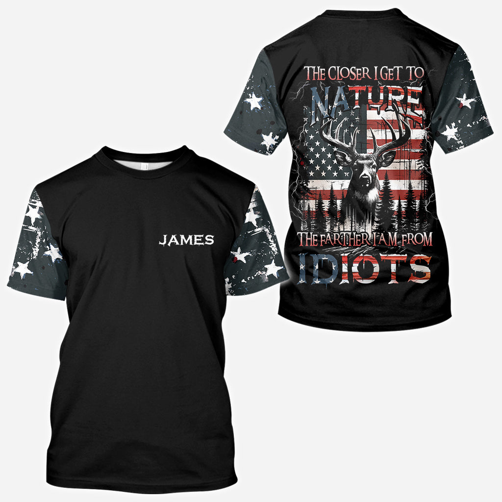 Je näher ich der Natur komme, desto mehr bin ich der Vater von Idioten – personalisiertes Jagd-T-Shirt
