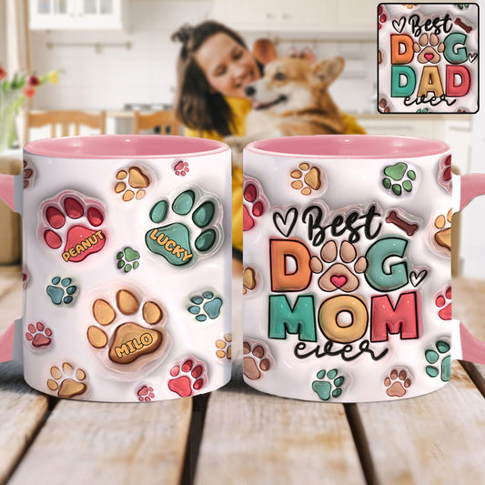 Die beste Hundemama, der beste Hundepapa, die beste Katzenmama, der beste Katzenpapa aller Zeiten – personalisierte Tasse mit Hundemotiv