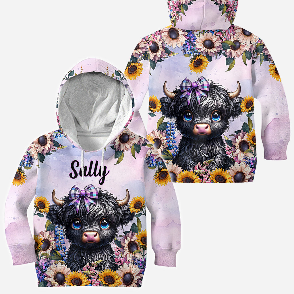 Niedliches kleines Kuh-Shirt mit Allover-Personalisierung