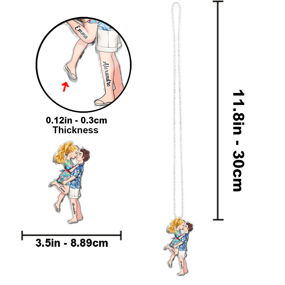 Drive Safe I Love You - Personalized Couple Custom Shaped Car Ornament