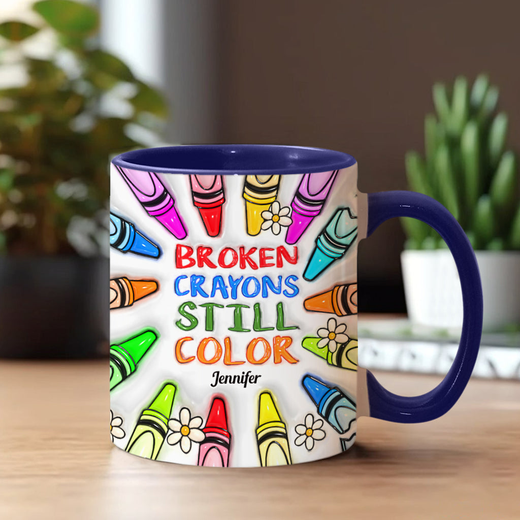 „Abgebrochene Buntstifte malen noch“ – Personalisierte Tasse zur Suizidprävention