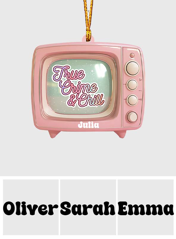 True Crime & Chill, Pink TV – Personalisierter Weihnachtsschmuck