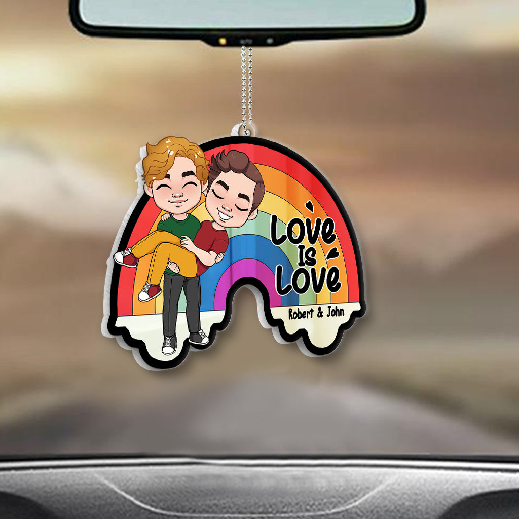 Liebe ist Liebe – Personalisierter transparenter Autoanhänger zur Unterstützung der LGBT-Community