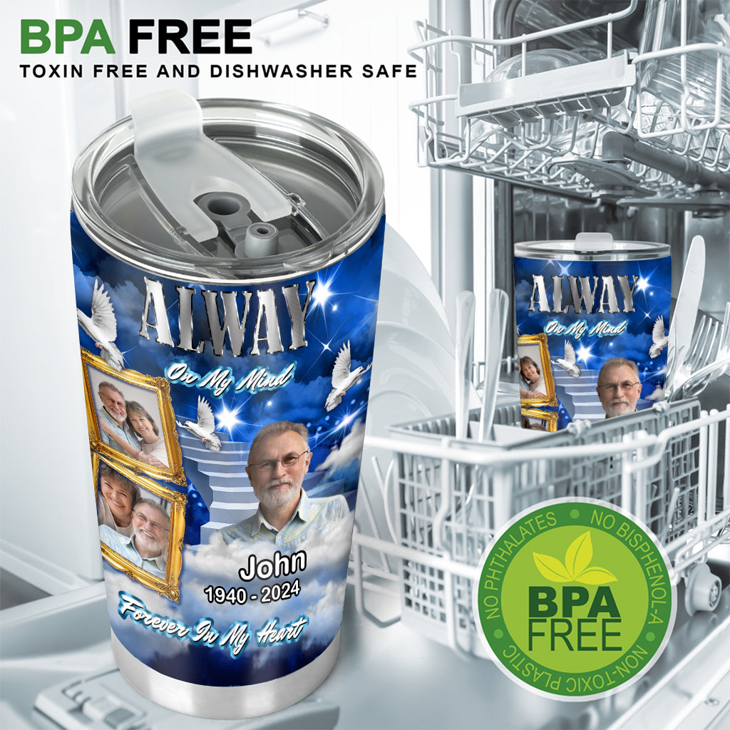 Immer in meinen Gedanken, für immer in meinem Herzen – personalisierter Gedenkbecher