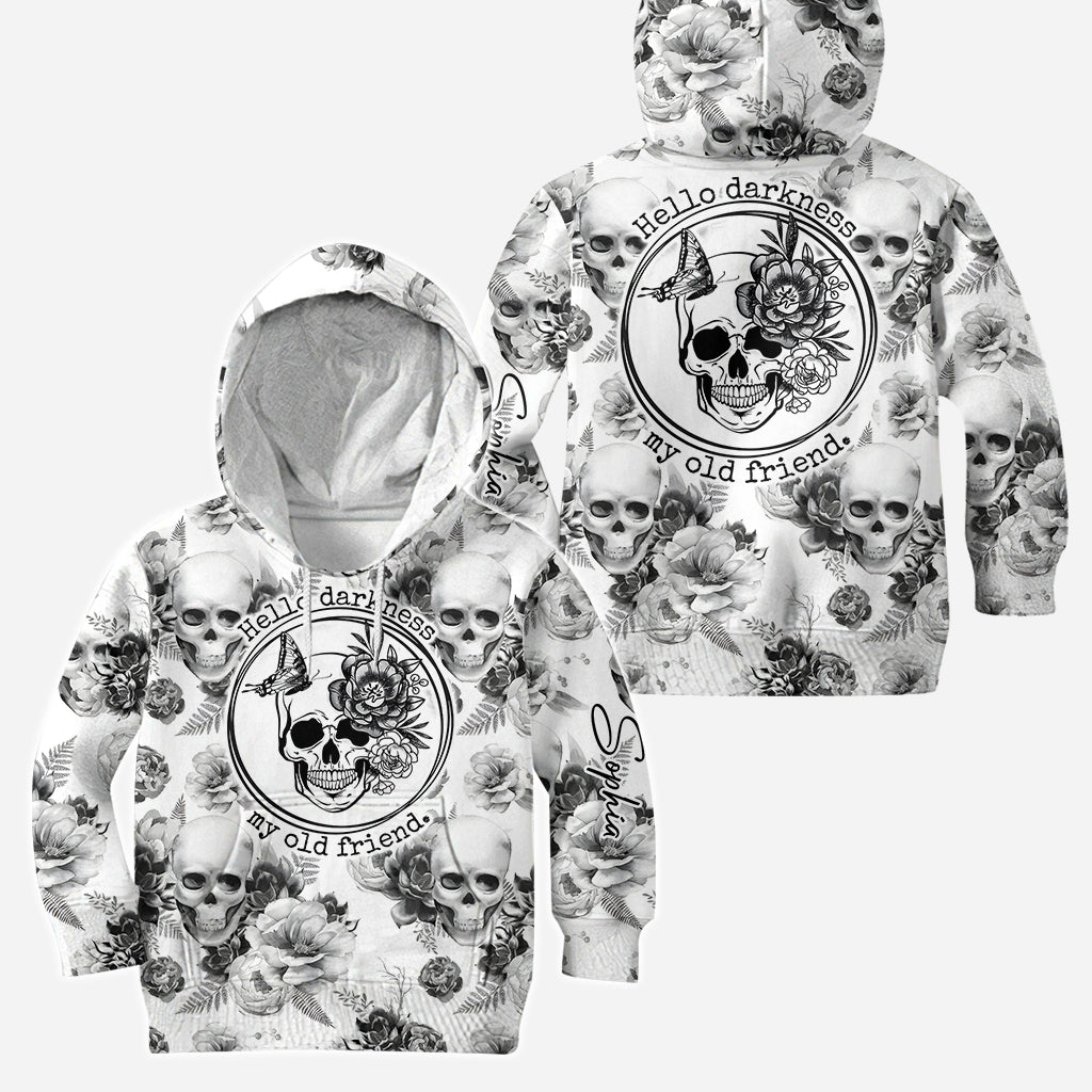 Pink Roses Skull - Personalized Skull Hoodie and Leggings