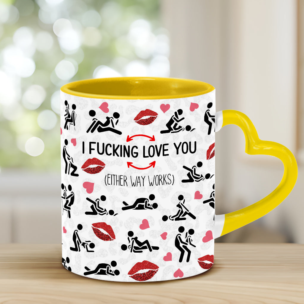 Ich liebe dich – Personalisierte Tasse mit Herzgriff für Paare