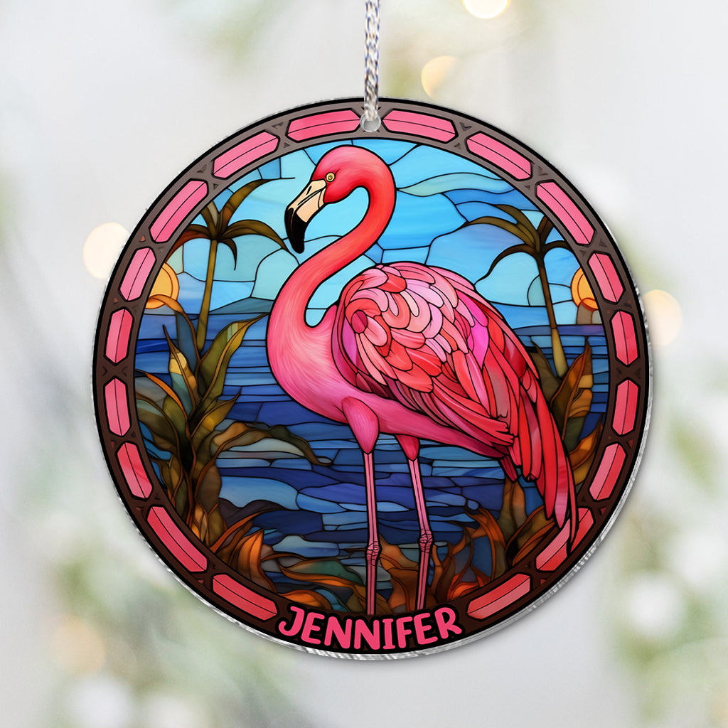 Flamingos lieben – Personalisierter transparenter Flamingo-Anhänger