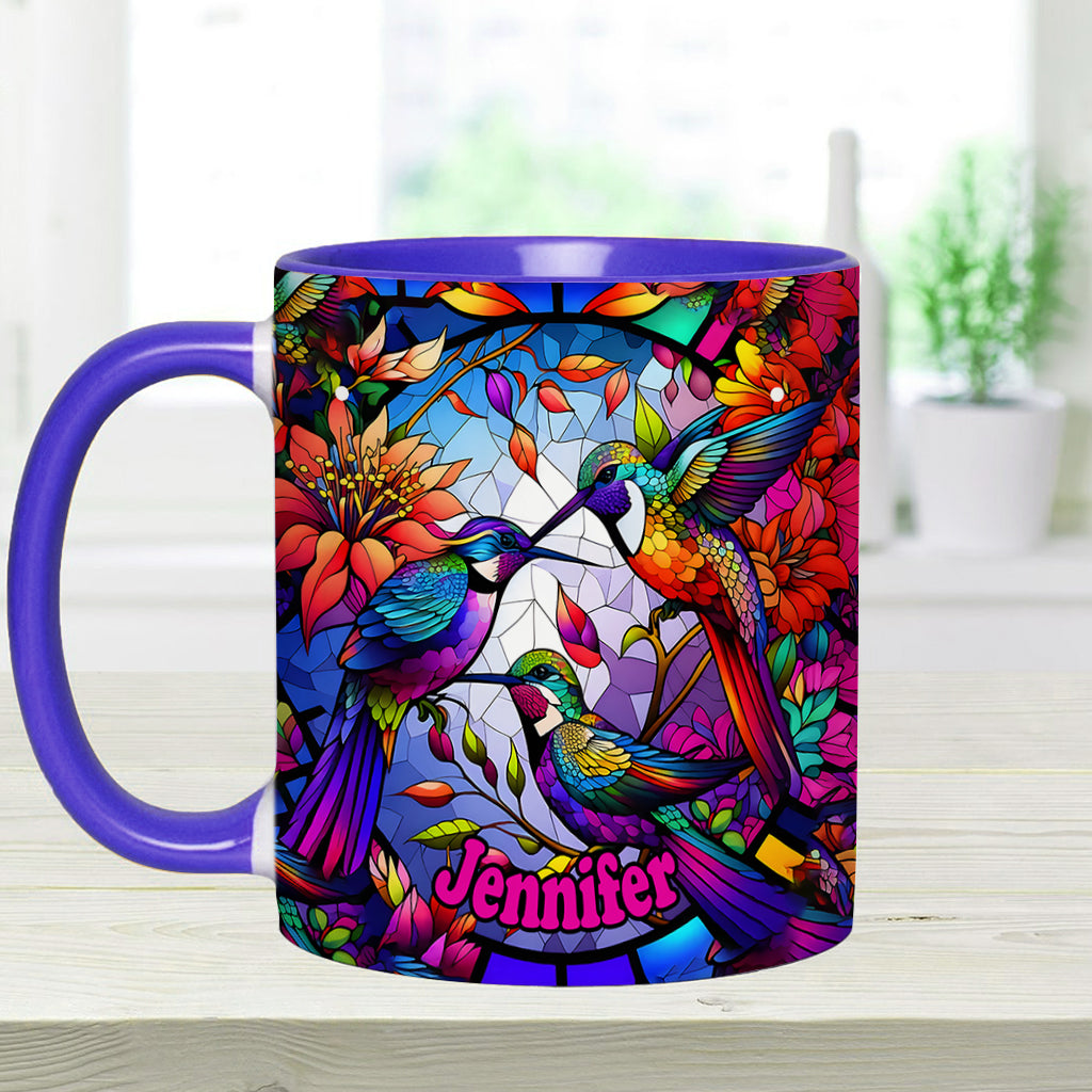 Personalisierte Tasse mit Kolibri-Motiv – ideal für alle, die Kolibris lieben.