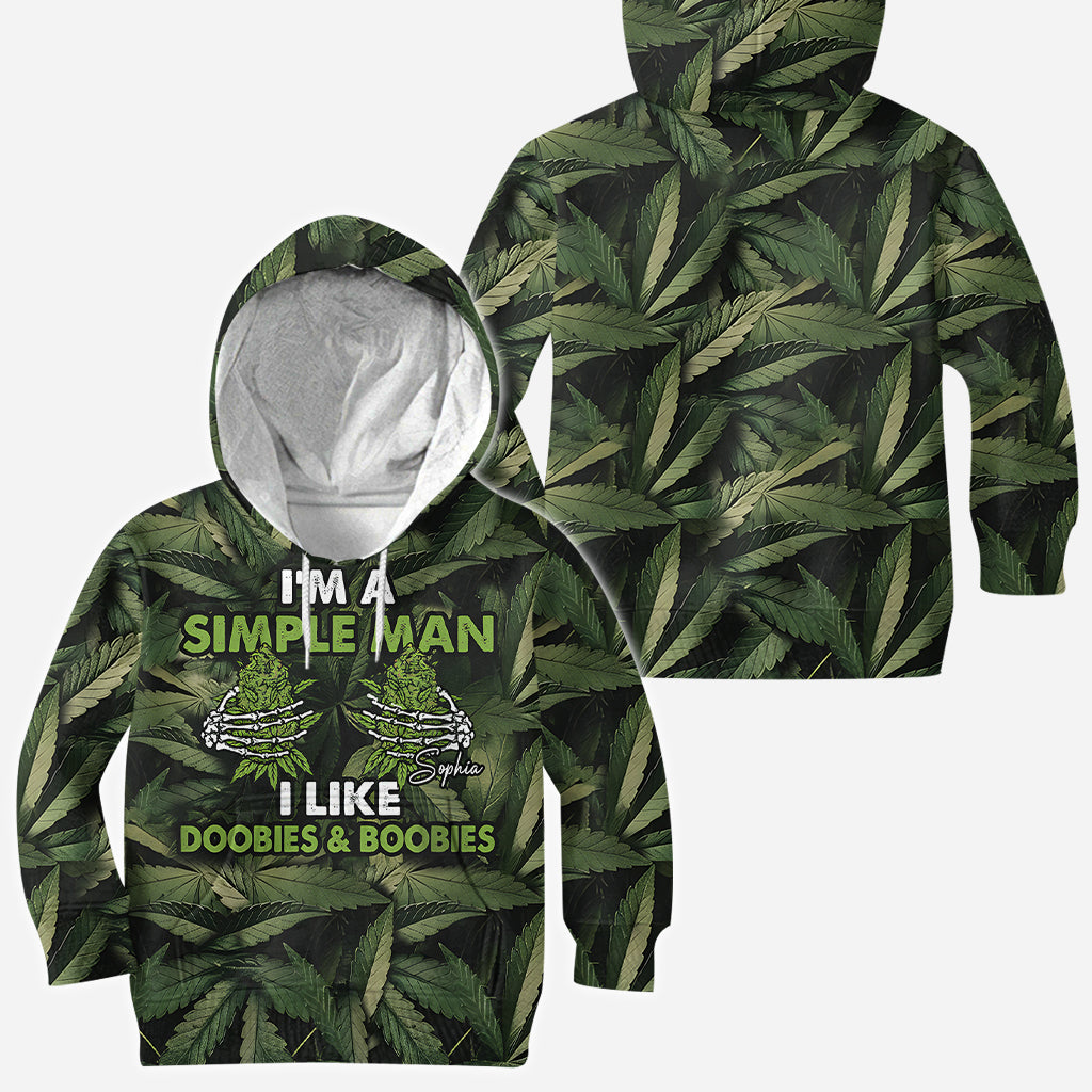 Ich bin ein einfacher Mann, ich mag Joints und Brüste – personalisiertes Weed-Shirt