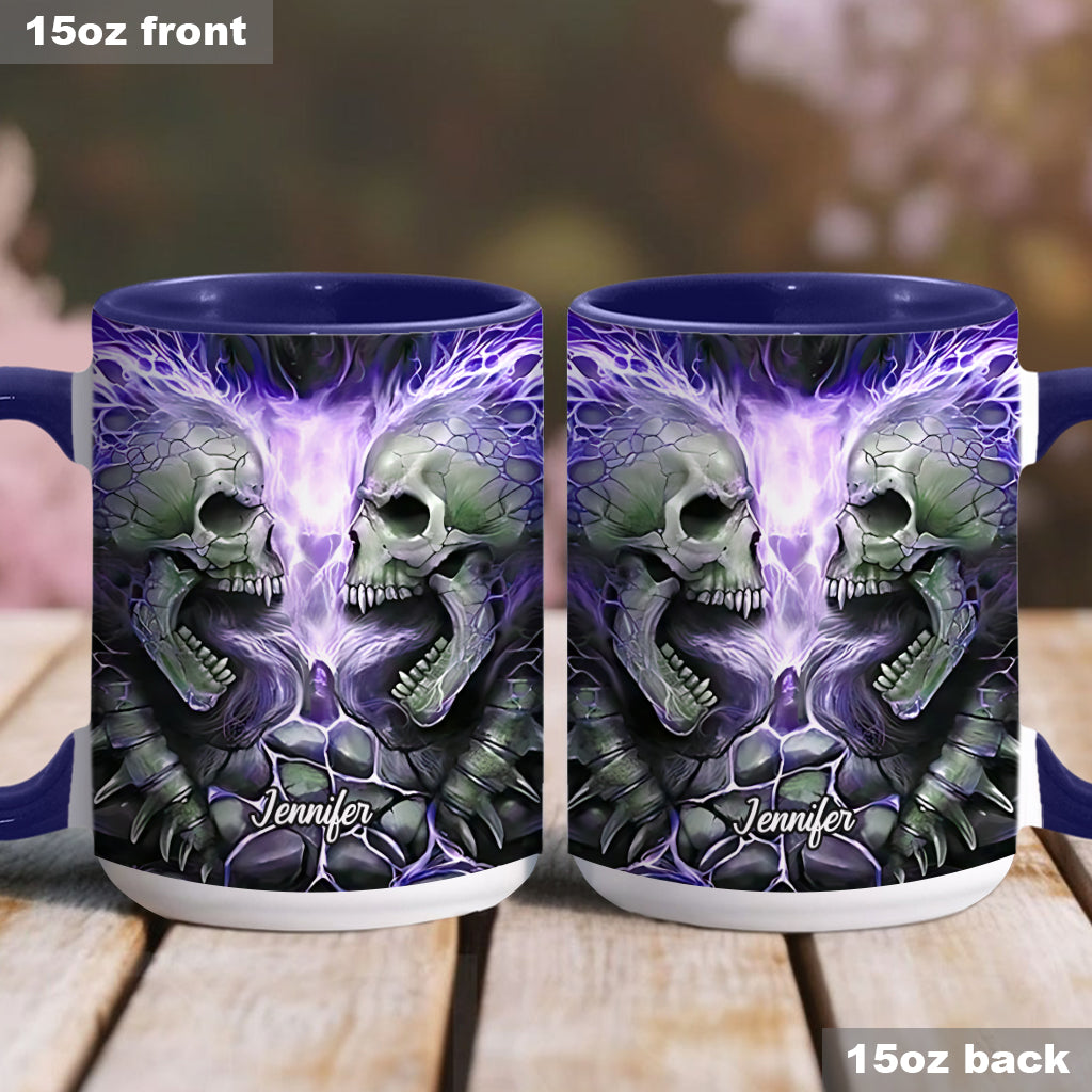 Böser Feuerschädel - Personalisierte Tasse mit Totenkopf-Akzent
