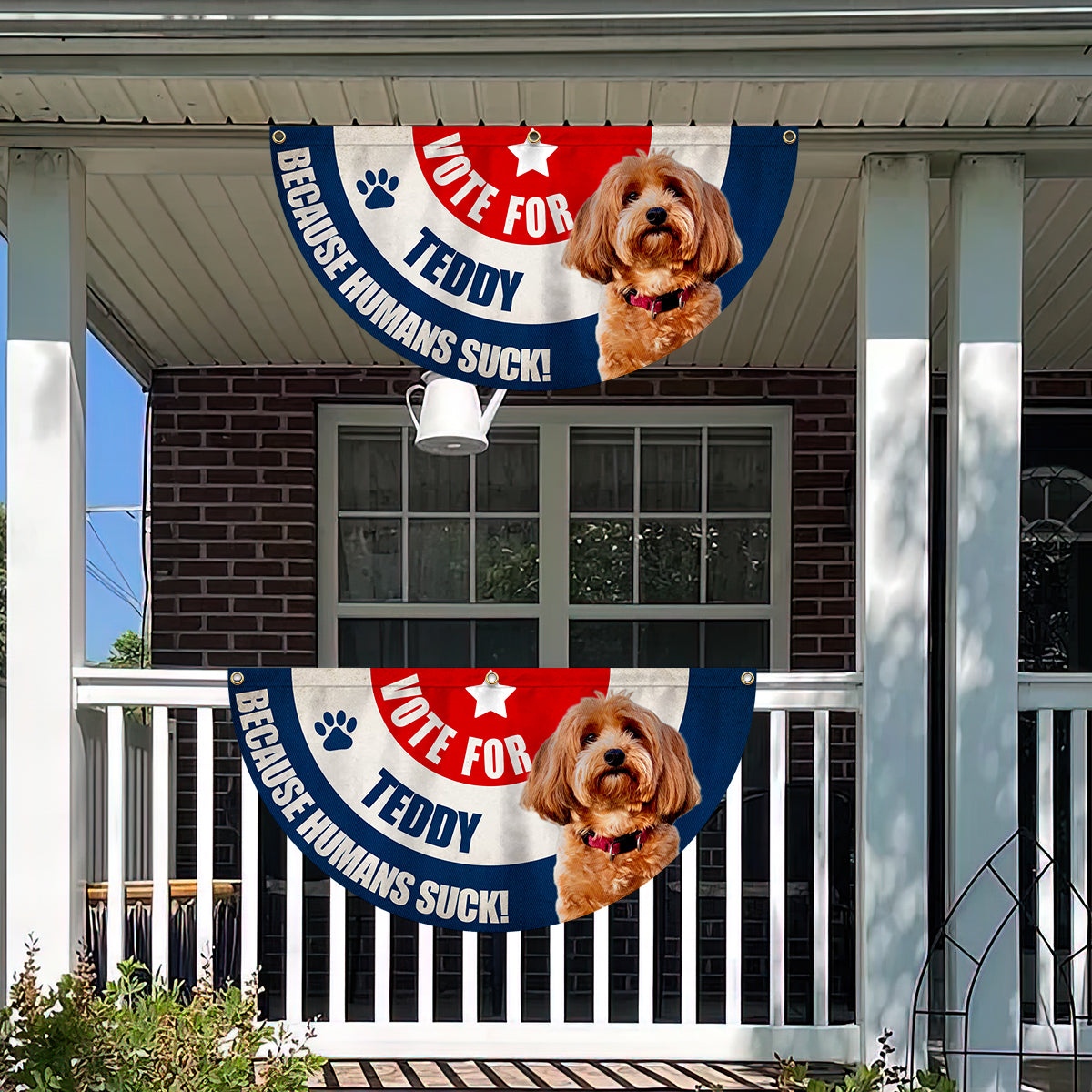 Stimme für mein Fellbaby ab! Jedes Foto - Personalisierte Hunde-Faltfahne