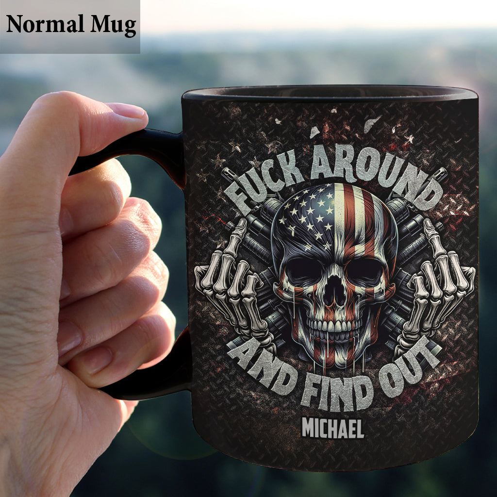 Amerikanische Flagge Skelett - Personalisierte Totenkopf-Tasse