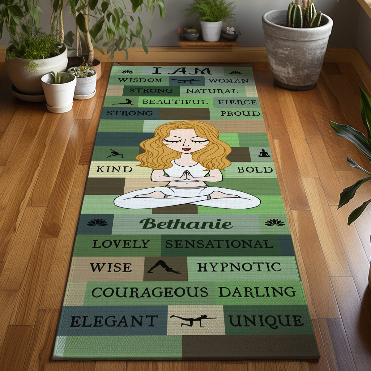Yoga Girl I Am Bold Green - Personalisierte Yogamatte