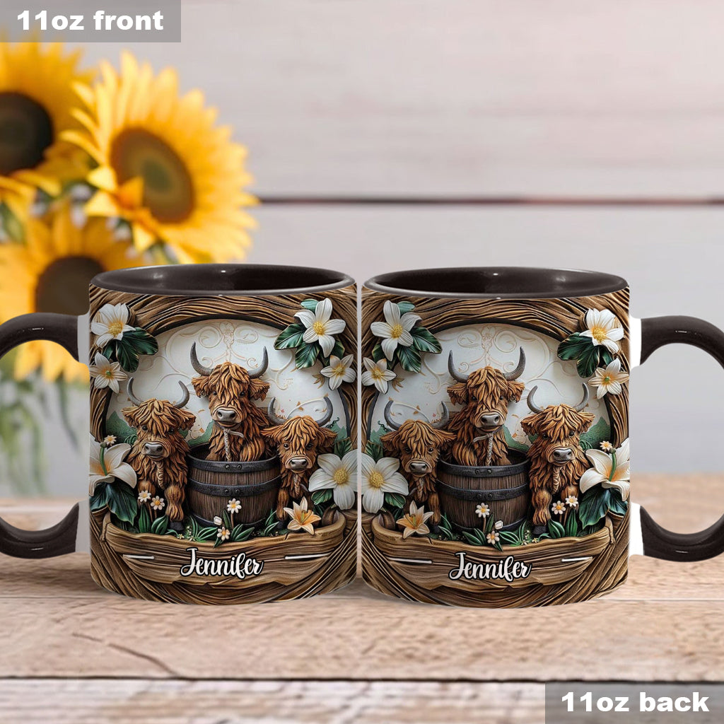 Liebe Hochlandrinder - Personalisierte Tasse