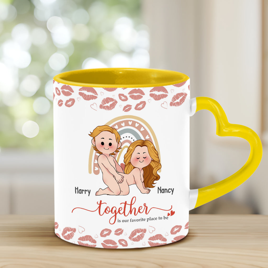 Ich liebe dich – Personalisierte Tasse mit Herzgriff für Paare