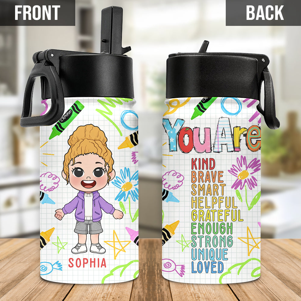 Du bist lieb, du wirst geliebt – personalisierte Kinder-Trinkflasche