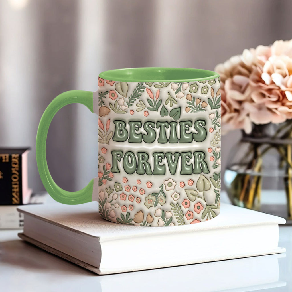 Besties Forever Floral - Personalisierte Bestie-Tasse