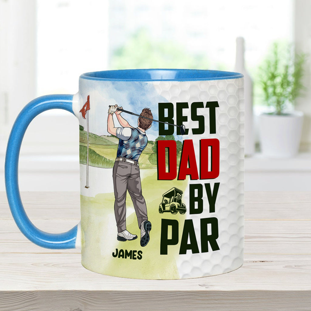 Bester Papa von Par - Personalisierter Golf-Akzentbecher