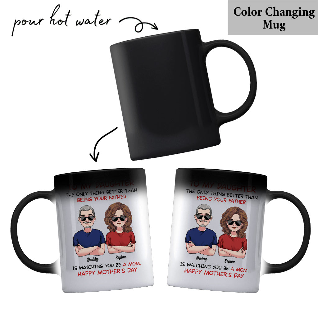 An meine Tochter: Alles Gute zum Muttertag! An meinen Sohn: Alles Gute zum Vatertag! – Personalisierte Tasse für meine Tochter