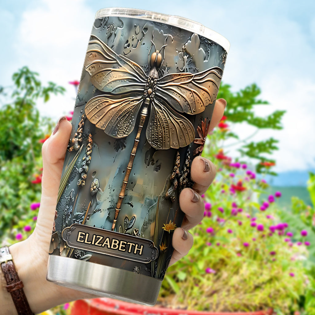 Stunning Dragonfly - Personalized Dragonfly Tumbler