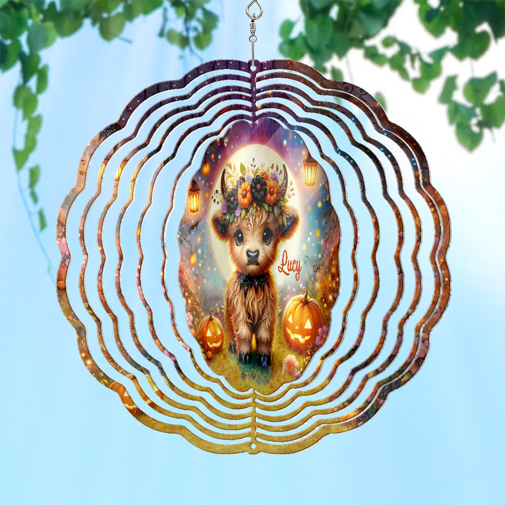 Halloween-Hochlandkuh - Personalisierter Windspinner