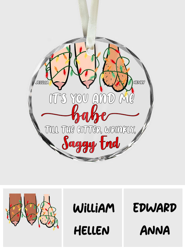 „Du und ich“ – Personalisierte runde Glasfigur für Paare