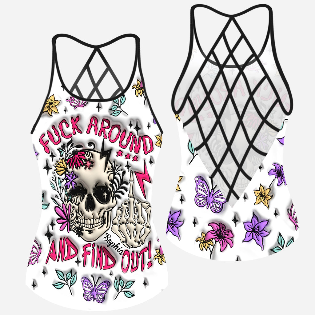 Verarsche es und finde es heraus – personalisiertes Totenkopf-Kreuz-Tanktop