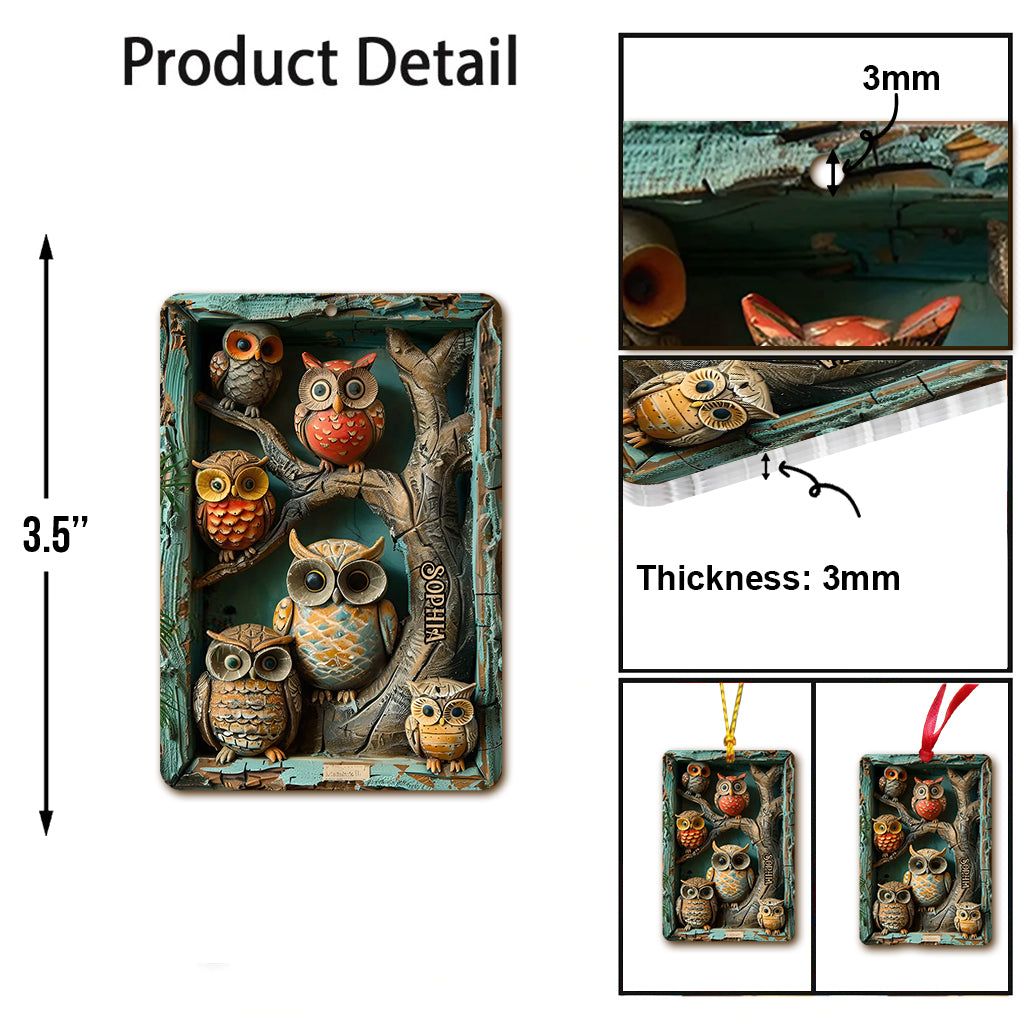 Vintage-Eule – Personalisierter Eulen-Anhänger