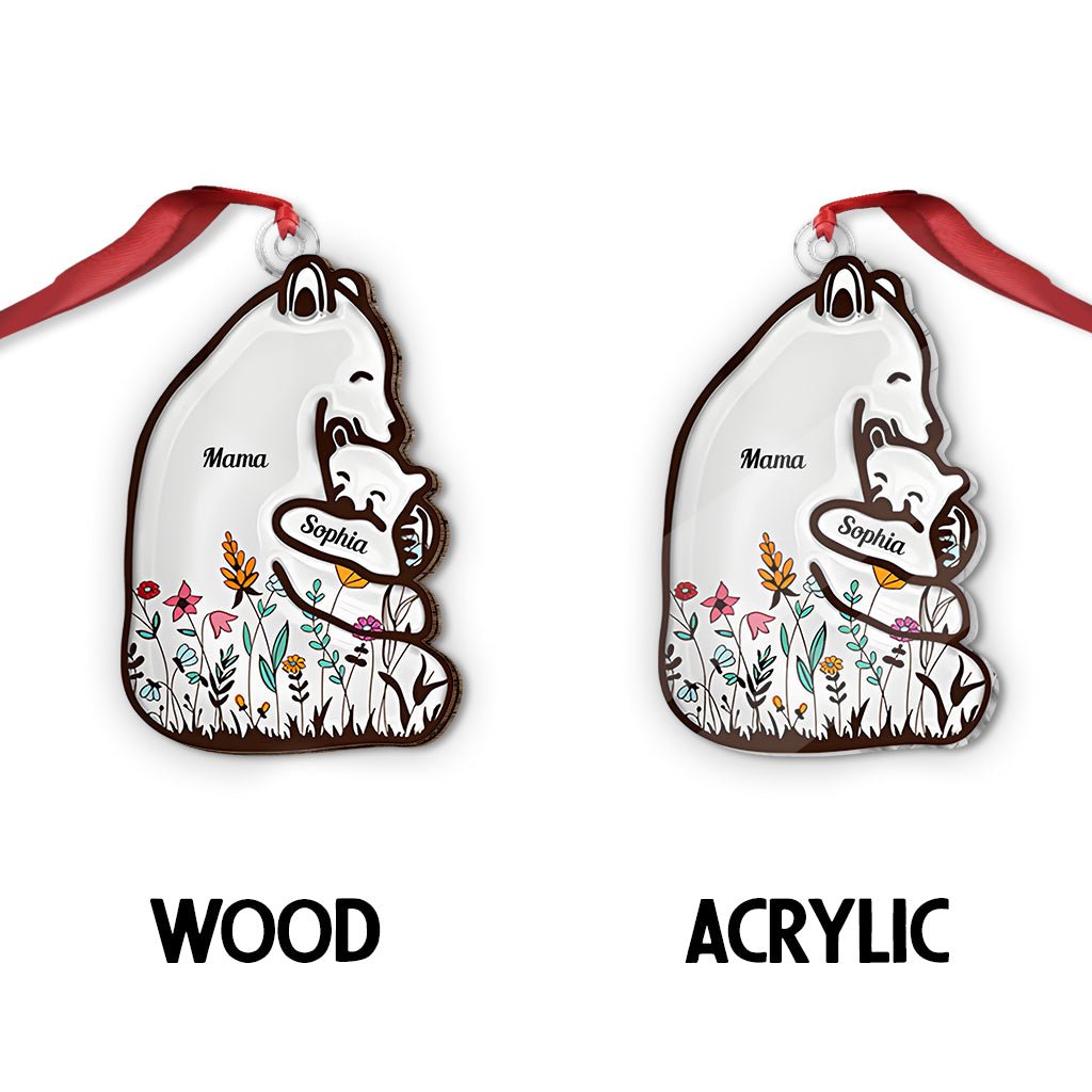 Mama Bear - Personalized Mother Custom Shaped Ornament