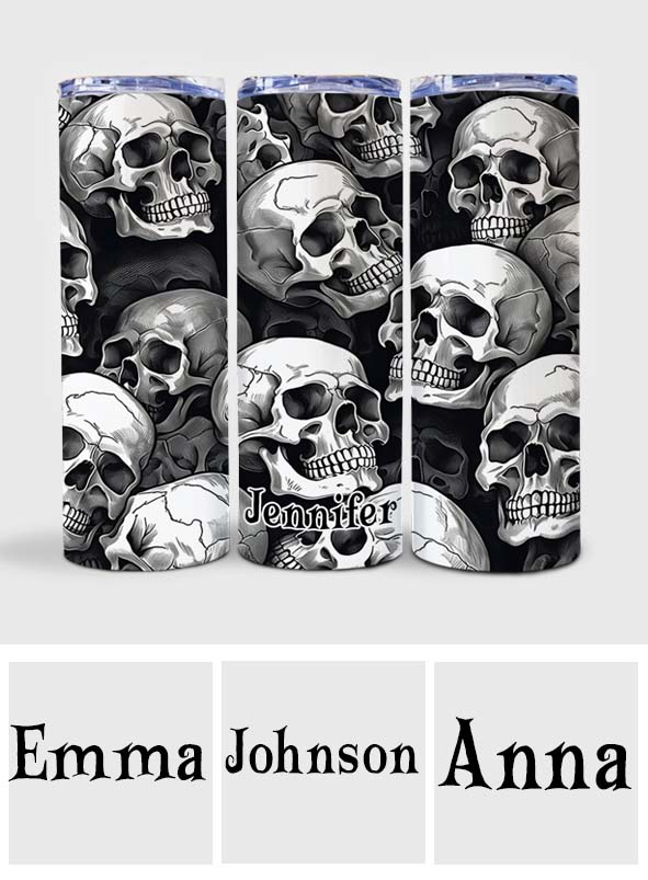 Skull And Fire – Personalisierter, schlanker Totenkopf-Leuchtbecher