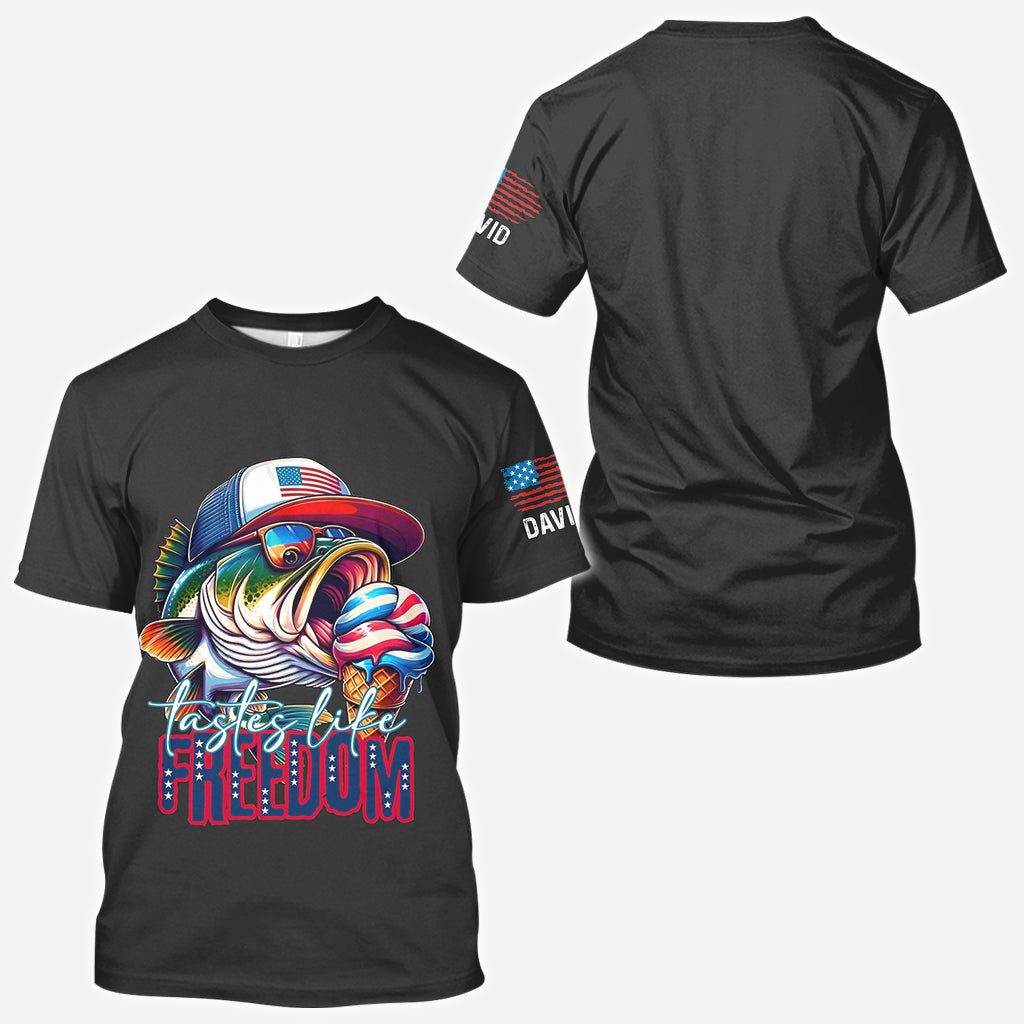 Taste Of Freedom - Personalized Fishing All Over Shirt