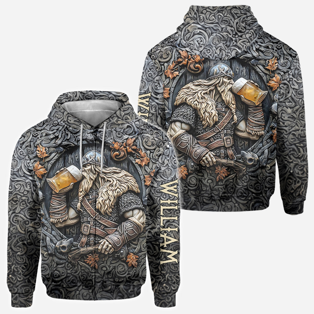 Wikingerkrieger-Trinklegende - Personalisiertes Wikinger-Allover-Shirt