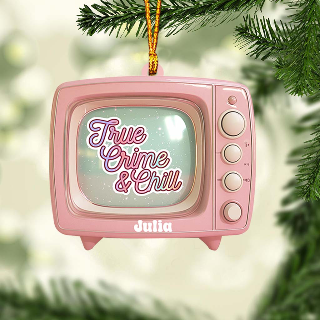 True Crime & Chill, Pink TV – Personalisierter Weihnachtsschmuck