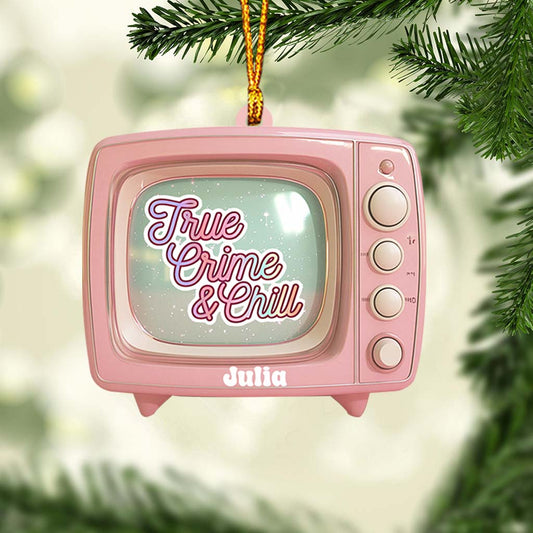 True Crime & Chill, Pink TV – Personalisierter Weihnachtsschmuck