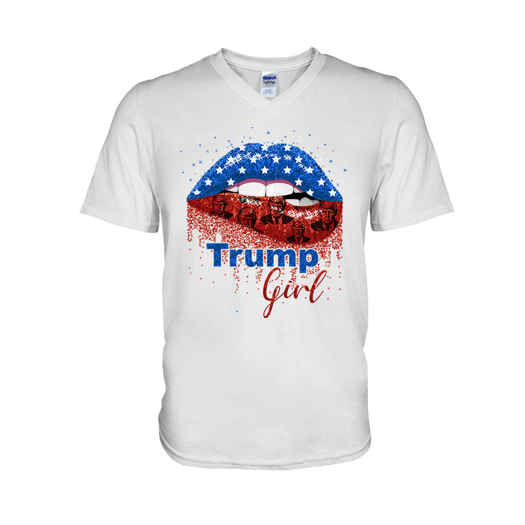 American Lips Trump Girl 2024 - T-shirt And Hoodie