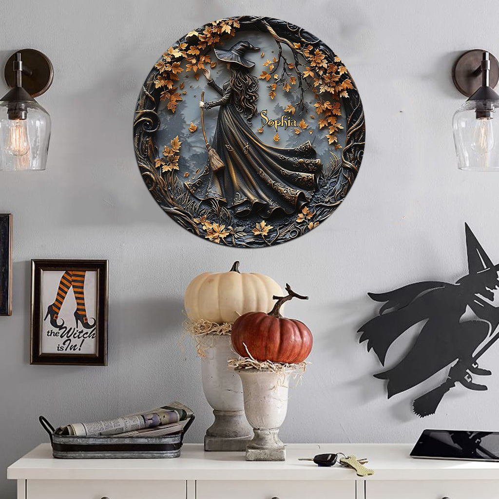 Wunderschöne Hexe – personalisiertes Hexen-Metallschild