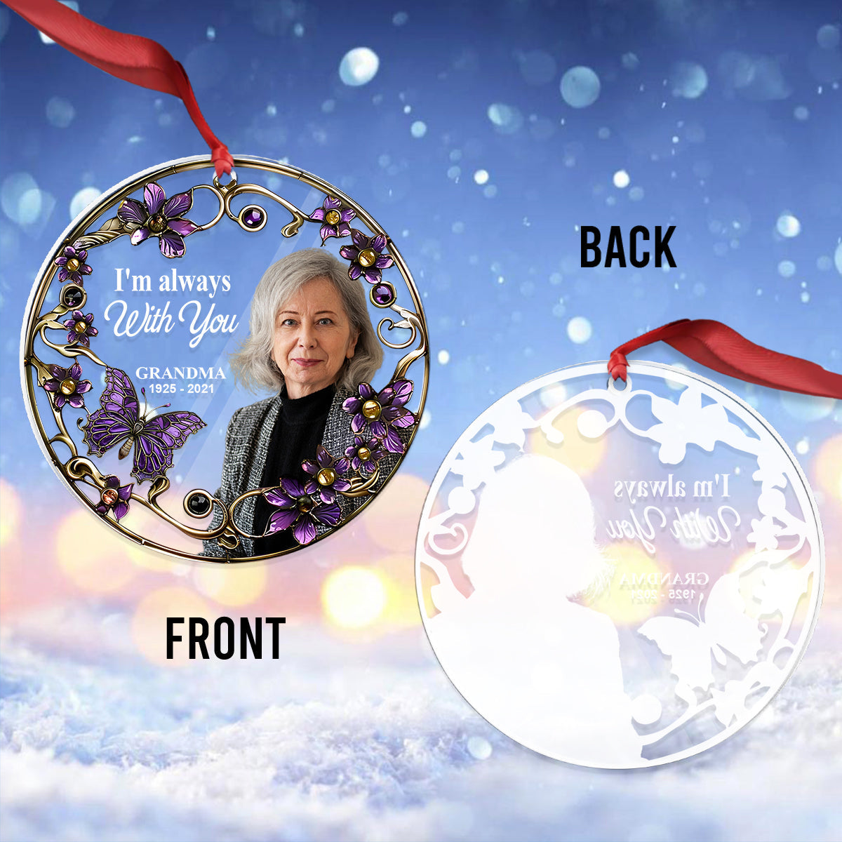 I'm Always With You - Personalized Memorial Circle Transparent Ornament