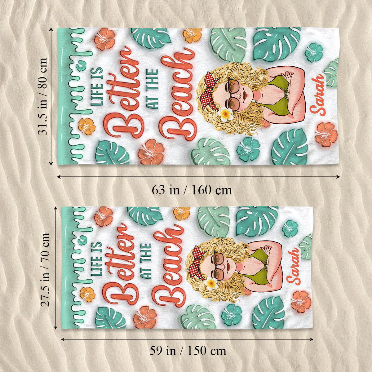 Life Is Better At The Beach - Personalized Sea Lover Beach Towel