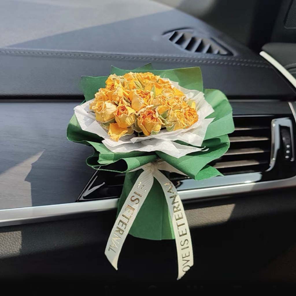 Mini-Strauß getrockneter Blumen – Personalisierter Auto-Lufterfrischer mit Trockenblumenclip