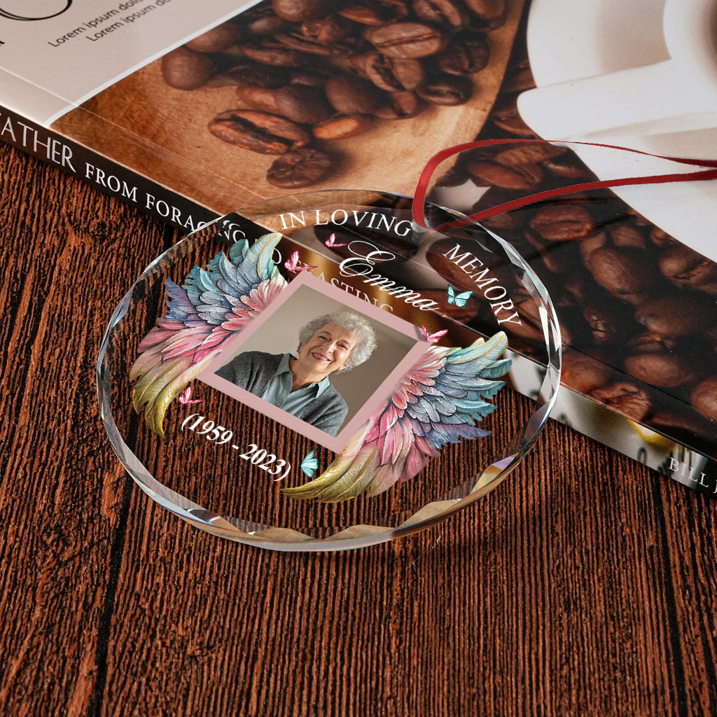 Für immer in meinem Herzen – Personalisierte runde Gedenk-Glasfigur
