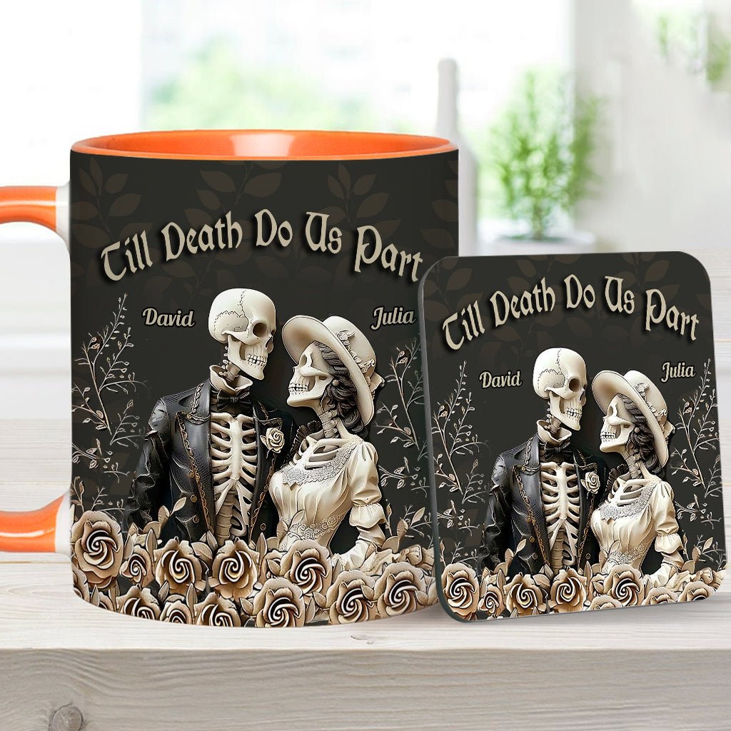 Bis dass der Tod uns scheidet – Personalisierte Tasse für Paare