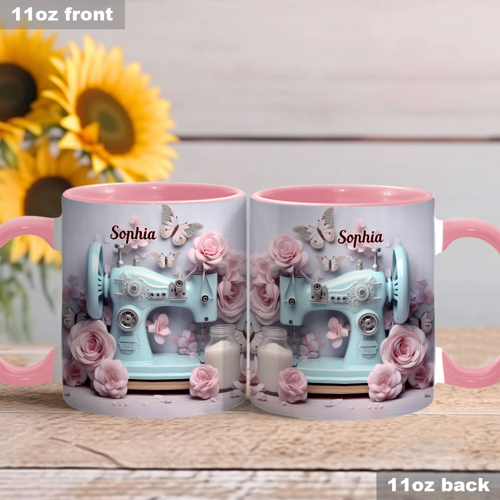 Nähmaschine - Personalisierte Tasse mit Nähmotiv