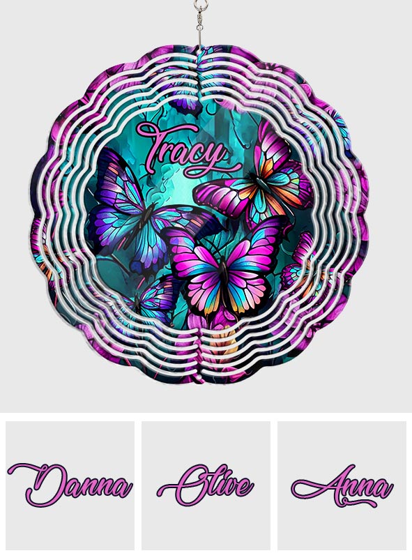 Schmetterling im Wind – Personalisierter Schmetterlings-Windspinner