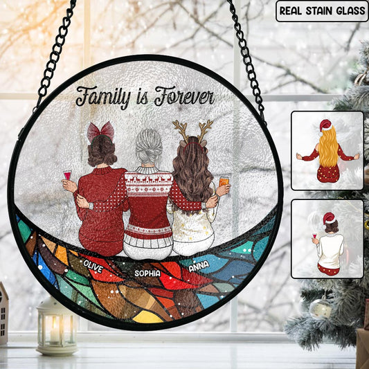 Das Band der Familie – Personalisierter Familien-Sonnenfänger aus Buntglas